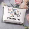 BDPWSS Mahjong Makeup Bag Mahjong Lover Gift Mahjong Board Game Storage Bag It's Mahjong Time Mahjong Gifts For Women Mahjong Player Gifts (mahjong time) view 3