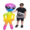 63" Giant Alien INFLATE (Vinyl) Galaxy/Rainbow/Tie Dye. Inflatable Huge Alien Figures on Hang Tag. (63" Giant Rainbow Alien INFLATE) view 3