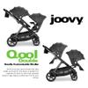 Joovy Qool Double Bundle Double Stroller with Reconfigurable Seats, Magnetic Safety Harness with Padding, UPF 50 Sun Canopy, and Large Storage Basket, Jet view 3