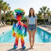 63" Giant Alien INFLATE (Vinyl) Galaxy/Rainbow/Tie Dye. Inflatable Huge Alien Figures on Hang Tag. (63" Giant TIE DYE Alien INFLATE) view 2