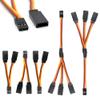 Servo Y Harness Splitter Cable 3 Pin Connector Wire Male to Female 4 Way Extension Lead Compatible with JR Futaba RC Car Airplanes (3PCS 1to2 and 2PCS 1to3) view 1