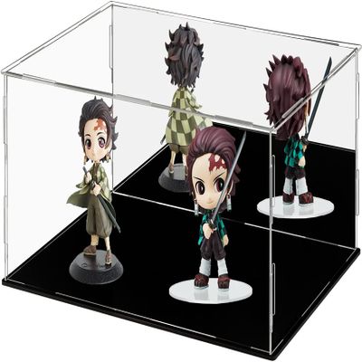 Display Case 13.7x9.8x5.9inch,35x25x15cm for Collectibles Assemble Clear Acrylic Box Alternative Glass Case for Display Action Figures Home Storage Organizing Toys