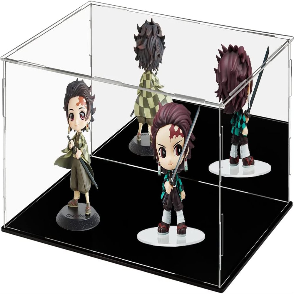 Display Case 13.7x9.8x5.9inch,35x25x15cm for Collectibles Assemble Clear Acrylic Box Alternative Glass Case for Display Action Figures Home Storage Organizing Toys
