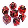 CREEBUY Red Mix Black DND Games Dice Set for Dungeons and Dragons D&D RPG Role Playing Polyhedral Dice 7-Die Set view 1