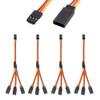 Servo Y Harness Splitter Cable 3 Pin Connector Wire Male to Female 4 Way Extension Lead Compatible with JR Futaba RC Car Airplanes (4PCS 1to3) view 1