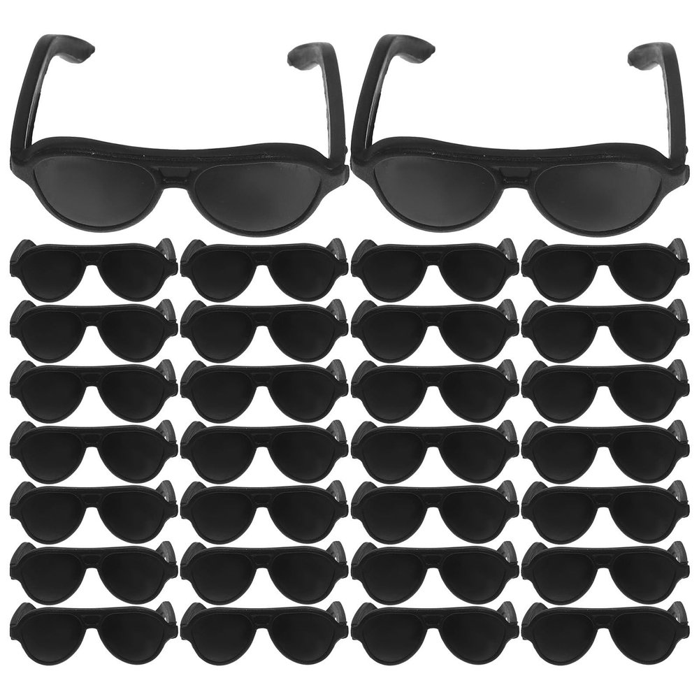SEWACC 60pcs Doll Sunglasses Mini Sunglasses for Crafts Miniature Black s Doll Dress up Eyeglasses Mini Costume Accessories for House Decoration