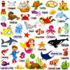 PENGFULL Felt Flannel Board Story Pieces for Toddlers Preschool,Kids Interactive Storytelling Teaching Play Kits for Felt Flannel Board,with Words Pieces(Marine Animals) view 1