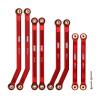 INJORA High Clearance Front 4 Links Set for SCX24 C10 JLU Bronco Base Camp Axial 1/24 RC Crawler Car, 8PCSRed view 1