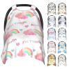 Personalized Baby Car Seat Cover Canopy with Name for Girls Boys Custom Pink Rainbow Baby Carrier Covers view 1