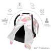 Personalized Baby Car Seat Cover Canopy with Name for Girls Boys Custom Pink Rainbow Baby Carrier Covers view 3