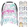 Personalized Baby Car Seat Cover Canopy with Name for Girls Boys Custom Baby Carrier Covers view 1