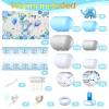 Baby Shower Decorations 121 Pieces Elephant Party Supplies Include Backdrop Banner Balloons Tablecloth and Cake Toppers for Gender Reveal Elephant Theme Birthday Party(Boy Style) view 2