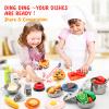 Kids Pretend Play Kitchen Accessories Set, 38Pcs Stainless Steel Play Pots Pans Sets for Kids, Toy Cookware Cooking Utensils Play Food Dish Toddler Kitchen Playset Gifts for Boys Girls view 3
