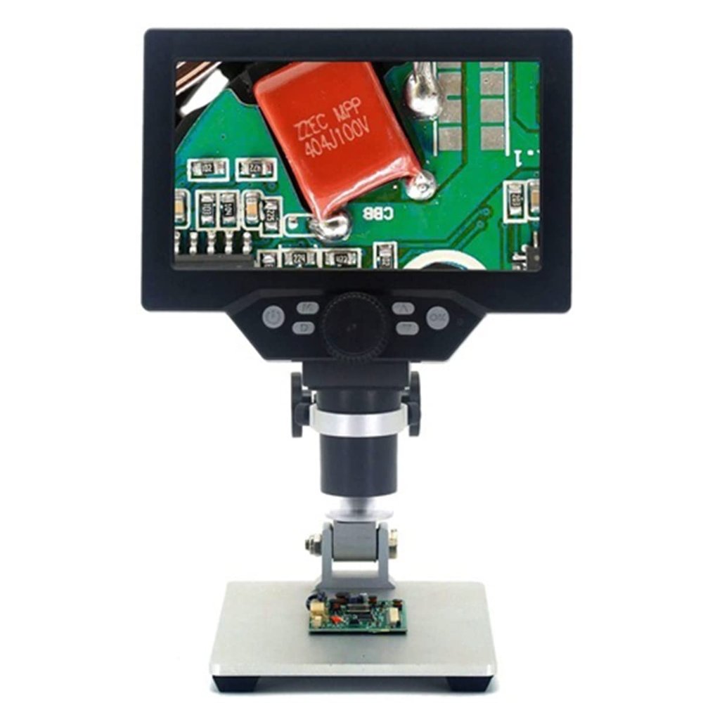Lab Microscope Slides G1200 Digital Microscope 7 Inch 12MP 1-1200X Continuous Magnifier with Aluminum Alloy Stand Microscope Parts (Color : No Battery)