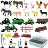 Farm Animals Figures Playset, 40 Pcs Farm Toy Tractor with Plastic Farm Animals Figurines, Farmer and Fence Farm Playset, Farm Figures Farmer Truck Toy with Trailer for Kids Boys Girls Toddlers 3+ view 2