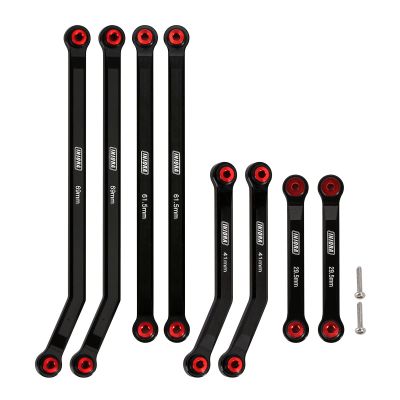 INJORA High Clearance 4 Links Set CNC Aluminum Links Set for SCX24 AXI90081 Deadbolt Axial 1/24 RC Crawler Car,8PCSBlack