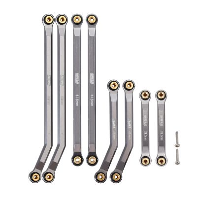 INJORA High Clearance 4 Links Set CNC Aluminum Links Set for SCX24 AXI90081 Deadbolt AXI00004 Axial 1/24 RC Crawler Car,8PCSGrey