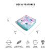 Big Joe Captain's Caddie No Inflation Needed Pool Float Drink Holder, Tropical Hibiscus Aqua Double Sided Mesh, Quick Draining Fabric, 2 feet view 2