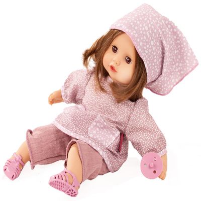 Gotz Muffin Soft Mood 13" Cuddly Baby Doll with Brown Hair to Wash and Style