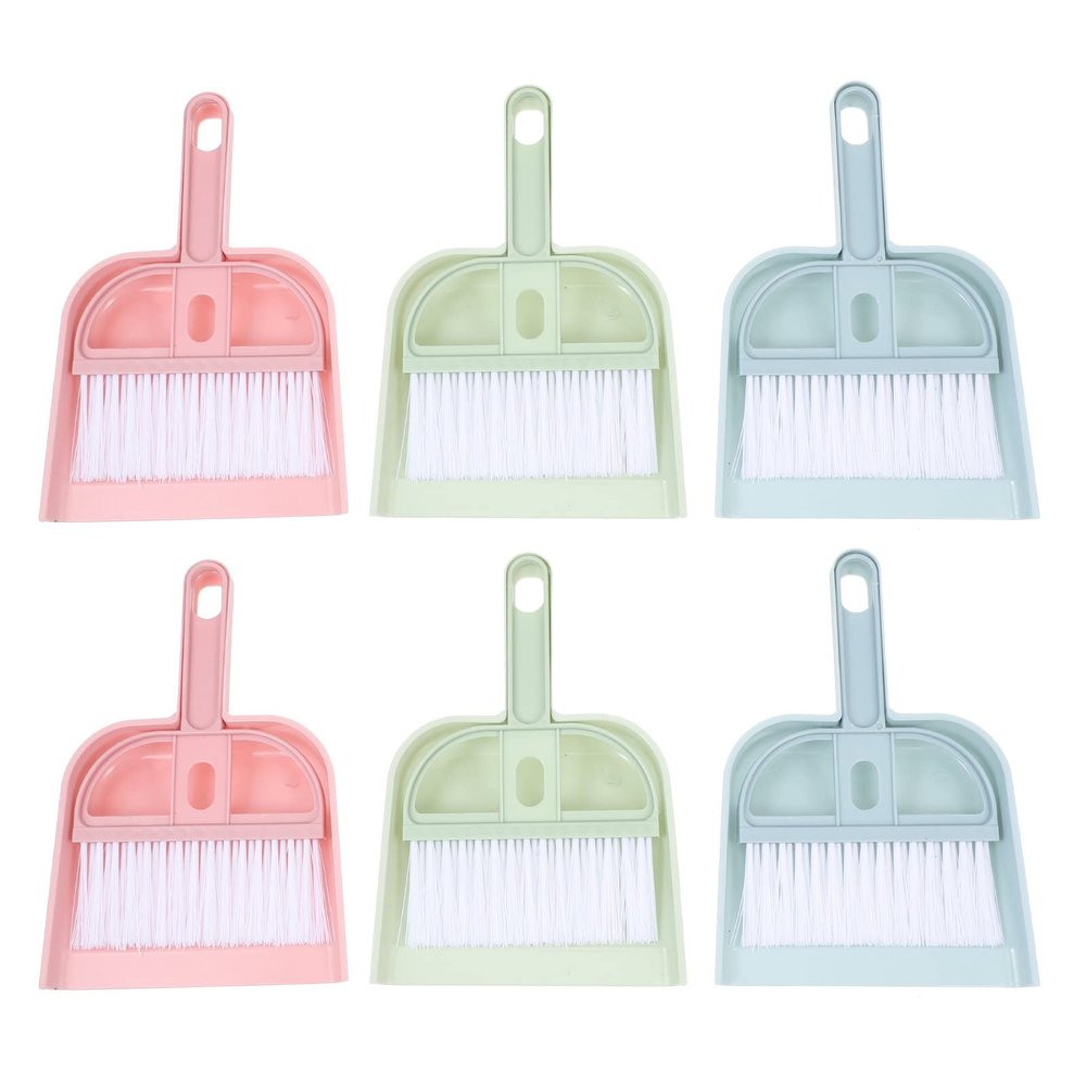 Mipcase Mini Whisk Broom Dollhouse Miniature Broom 6 Sets of Mini Broom and Dustpan Cleaning Dustpan and Brush Desktop Cleaning Tools Dollhouse Miniature Toy Dollhouse Miniature Toy