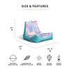 Big Joe Captain's Float No Inflation Needed Pool Lounger with Drink Holder, Tropical Hibiscus Aqua Double Sided Mesh, Quick Draining Fabric, 3 feet view 2