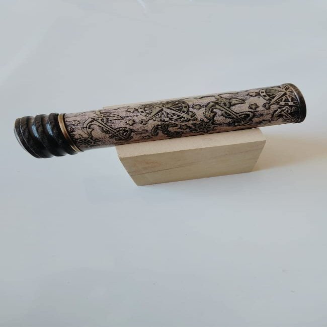 Brown Brass Kaleidoscope with Leather Case,Traditional Kaleidoscope, Brass Antique Finish Kaleidoscope,Working Kaleidoscope, Gift for Son