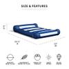 Big Joe Kona Hammock No Inflation Needed Pool Lounger with Headrest, Americana Nautical Stripe Double Sided Mesh, Quick Draining Fabric, 4 feet Big view 2