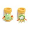 DEMDACO Dinosaur 3-6 months Yellow and Green Baby Rattle and Mirror Activity Sock Set view 1