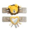 DEMDACO Lion 1.5 x 6 Inch Brown and Yellow Baby Wrist Rattle and Mirror Activity Set view 1