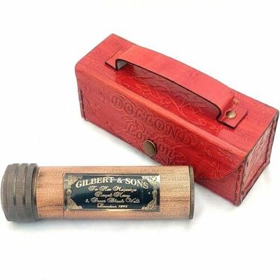 Antique Kaleidoscope Brass Leather Handmade Antique Brass Kaleidoscope Covered Hand Stitch Leather Gift Son,Daughter by Unique Nautical Store