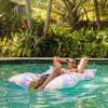 Big Joe Lagoon Lounger No Inflation Needed Pool Float, Tropical Hibiscus Aqua Double Sided Mesh, Quick Draining Fabric, 5 feet Giant view 3