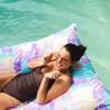 Big Joe Lagoon Lounger No Inflation Needed Pool Float, Tropical Hibiscus Aqua Double Sided Mesh, Quick Draining Fabric, 5 feet Giant view 4