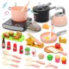 CUTE STONE Play Kitchen Accessories Set, Kids Cooking Toys Set with Play Pots and Pans, Electronic Induction Cooktop with Sound and Light, Cookware Utensils Kids Kitchen Set Kitchen Toys for Kids view 1