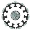 12 Pieces Terrazzo Stone Teal Print Glass Knobs for Dresser Drawers, 1.37 x 1.10 in Round Kitchen Cabinet Pulls for Home Office Nursery Kids Room view 1