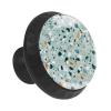 12 Pieces Terrazzo Stone Teal Print Glass Knobs for Dresser Drawers, 1.37 x 1.10 in Round Kitchen Cabinet Pulls for Home Office Nursery Kids Room view 2