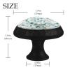 12 Pieces Terrazzo Stone Teal Print Glass Knobs for Dresser Drawers, 1.37 x 1.10 in Round Kitchen Cabinet Pulls for Home Office Nursery Kids Room view 4