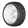GRP GTH03-XB2 1:8 GT New Treaded Extra Soft (2) White 20 Spoke Rubber Tires view 4