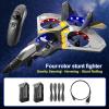 GoolRC V17 Remote Control Plane, 2.4Ghz Foam RC Airplanes Jet Fighter Stunt RC Airplane with Spinning Drone,Gravity Sensing,Stunt Roll,Cool Light,2 Battery forTeens Adults view 3