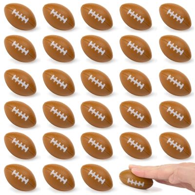 LovesTown Mini Football Party Favors, 28PCS Squeeze Toys Foam Football Stress Balls 2.2 Inch Party Supplies for Kids Birthday Home Decorations