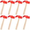 Lewtemi 8 Pcs Wooden Hammer Toys Simulation Hammers Small Toy Maintenance Tools Toys for Education Little Teenagers School Gift Birthday Party, Red, 6.5 Inches view 1