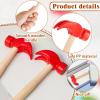 Lewtemi 8 Pcs Wooden Hammer Toys Simulation Hammers Small Toy Maintenance Tools Toys for Education Little Teenagers School Gift Birthday Party, Red, 6.5 Inches view 3