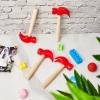 Lewtemi 8 Pcs Wooden Hammer Toys Simulation Hammers Small Toy Maintenance Tools Toys for Education Little Teenagers School Gift Birthday Party, Red, 6.5 Inches view 4