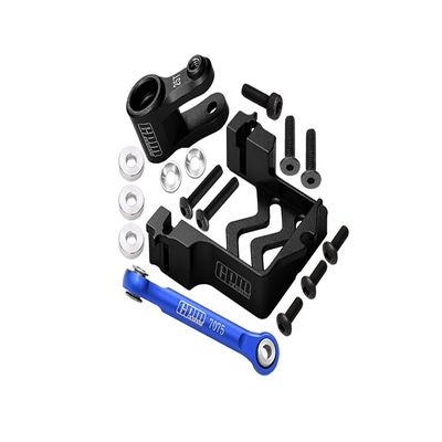 Aluminum Servo Mount + Aluminum Tie Rod + 25T Aluminum Servo Horn For Traxxas 1/10 Maxx 4WD Monster Truck (89076-4) - 16Pc Set Black