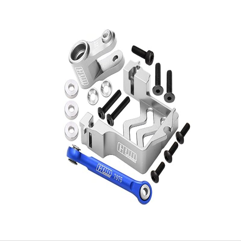 Aluminum Servo Mount + Aluminum Tie Rod + 25T Aluminum Servo Horn For Traxxas 1/10 Maxx 4WD Monster Truck (89076-4) - 16Pc Set Silver