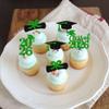 24 Pack 2026 Graduation Theme Cupcake Toppers with Glitter Class of 2026 Diploma Grad Cap Cupcake Picks Decorations for 2026 Graduation Theme School Boys Girls Graduate Party Supplies Green view 3
