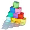 Candywood Rainbow Acrylic Gem Cubes Blocks Children Educational Sensory Training Crystal Toys Baby Learn Color Light Shadow Stacking Toys (10-Pcs) view 1