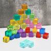 Candywood Rainbow Acrylic Gem Cubes Blocks Children Educational Sensory Training Crystal Toys Baby Learn Color Light Shadow Stacking Toys (10-Pcs) view 4