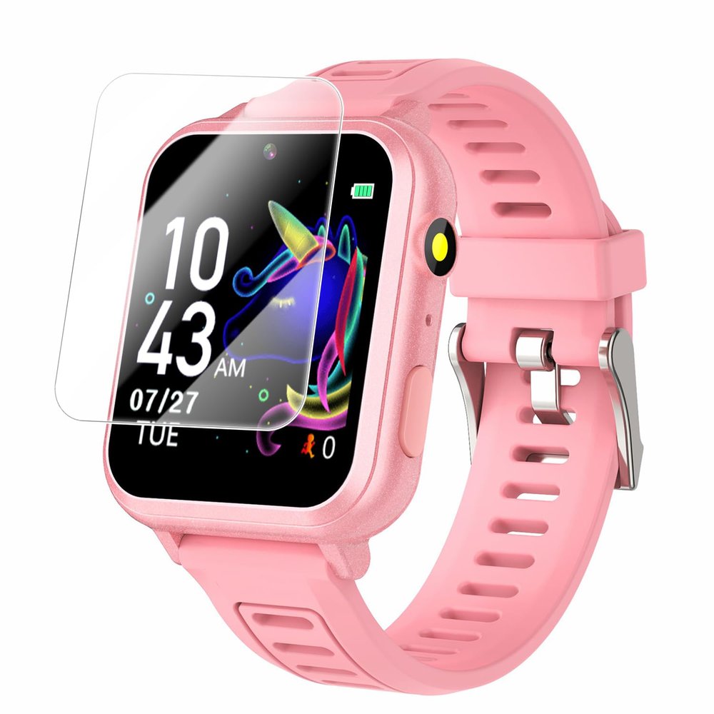Cosjoype Kids Game Smart Watch Gift for Girls Age 6-12, 39 Puzzle Games HD Touch Screen Kids Watches with Video Camera Music Player Pedometer Flashlight 12/24hr Toys for 7 8 9 10 11 12 Year Old Girls