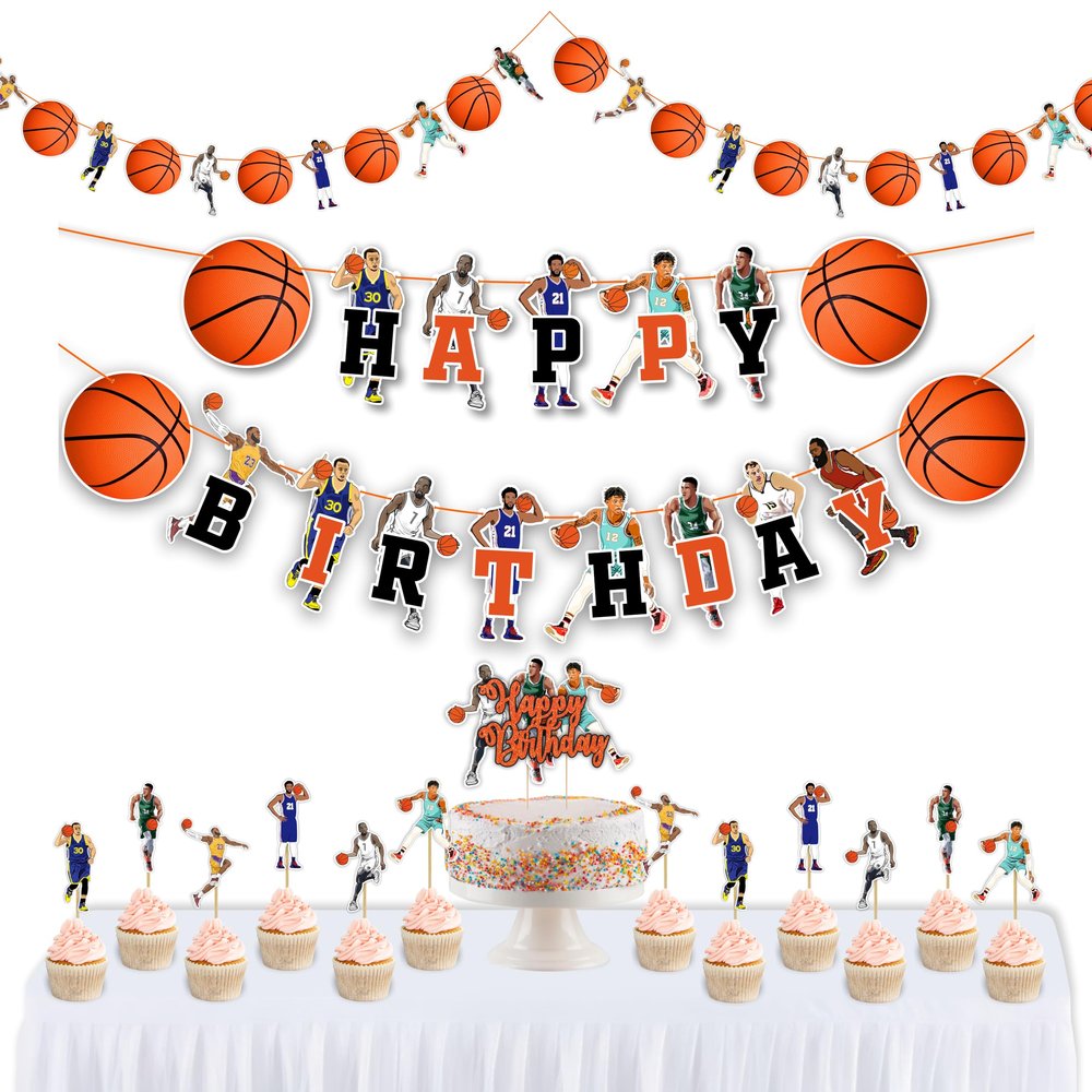 Basketball Theme Birthday Party Supplies Sports Party Decorations for Adults Basketball-Themed Birthday Decor Set for Boys, Girls & Team Celebrations