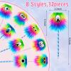 Outus 32 Pieces Rainbow Fluffy Monster Pens Cute Fun Pen for Monster Party Favors School Office Birthday Carnival Party Favor Supply view 3